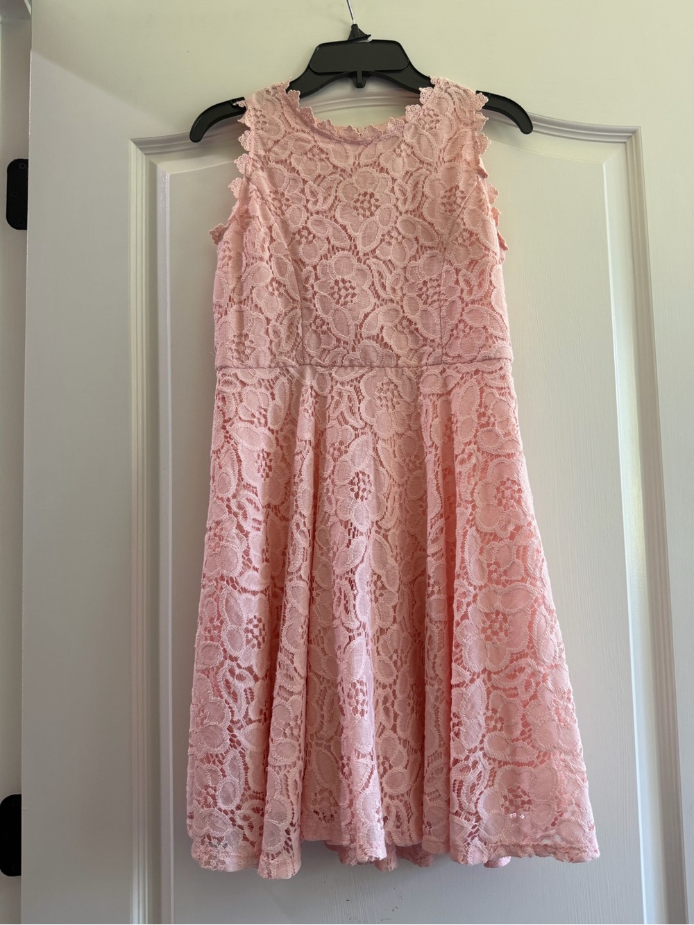 Sleeveless Pink Lace Party Dress for Girls
